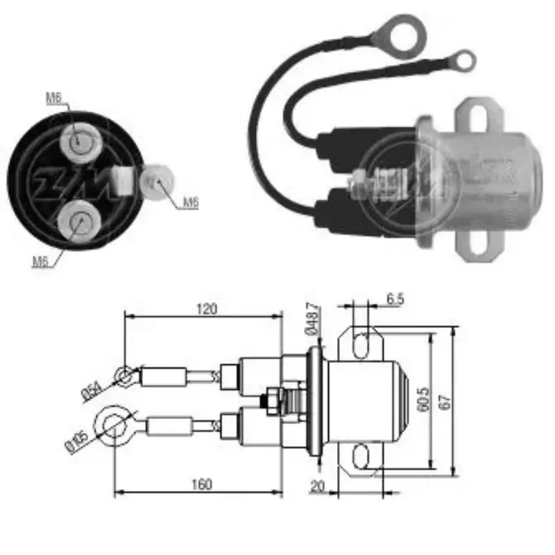 [ZM 409] Solenoide Auxiliar Arranque 24 V MT29 Tipo Delco 409 ZM