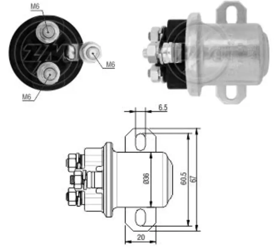 [ZM 3-409] Solenoide Auxiliar Arranque 24 V 3-409 ZM