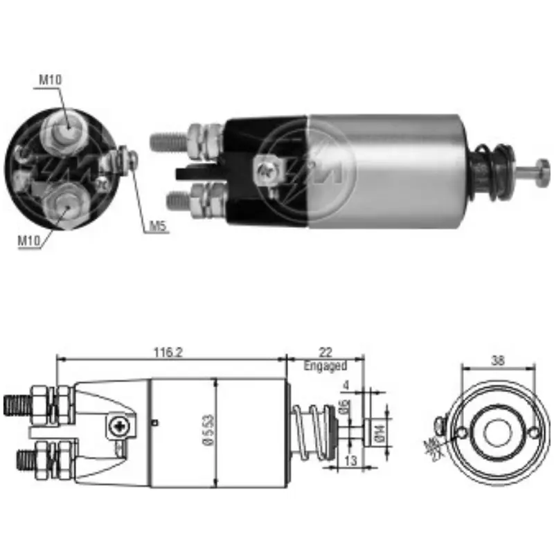 [ZM 2-897] Automatico Solenoide Arranque 0 500 24 V 2-897 ZM