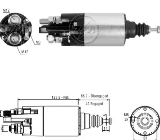 [ZM 842] Automatico Solenoide Arranque 24 V Tipo Mitsubishi 842 ZM