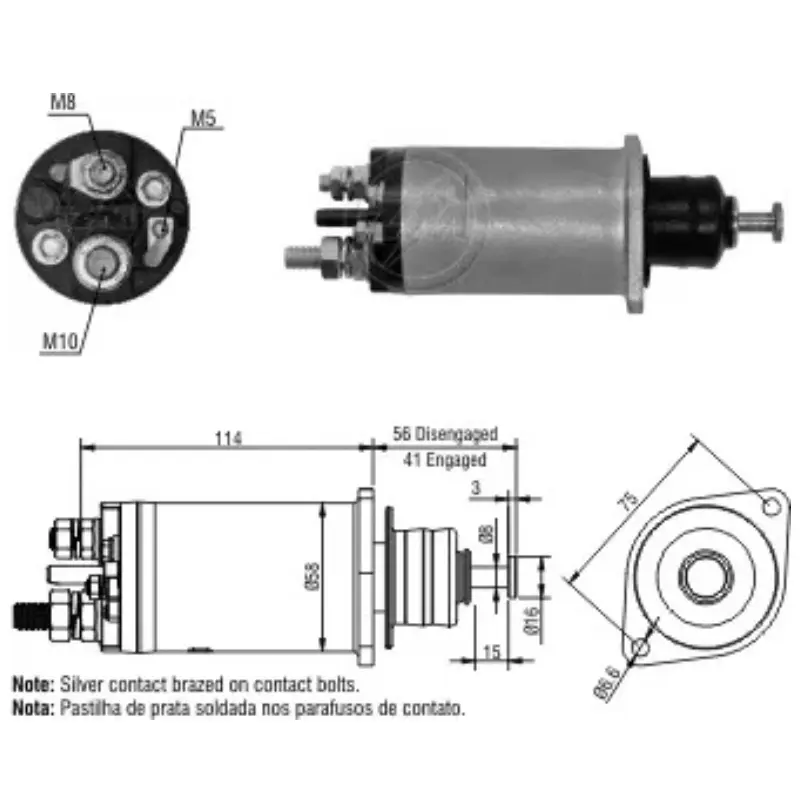 [ZM 1-818] Automatico Solenoide Arranque 24 V MT29 1-818 ZM