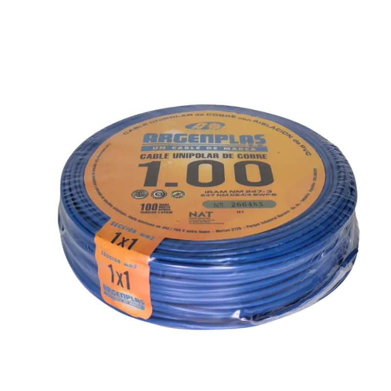 CABLE UNIPOLAR 1MM ARGENPLAS DI.