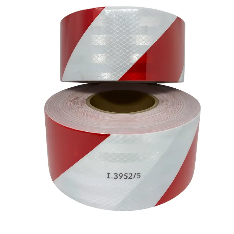 CINTA REFLECTIVA ALT 3M ROJO/BLANCO NACIONAL cruzada 45.7 MT COMEX.