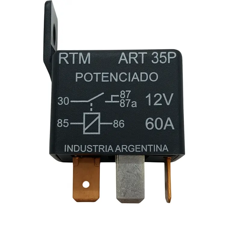 MINIRELAY 12V 5 TERM. 60A C/SOPORTE POTENCIADO  COMEX. 