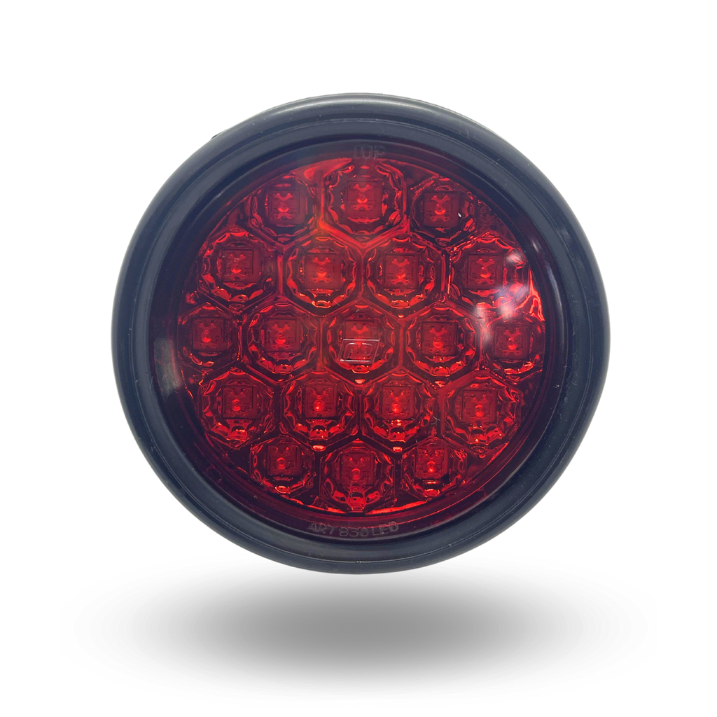 FARO LED 830 19 LEDS ROJO ARO GOMA 24V AP.