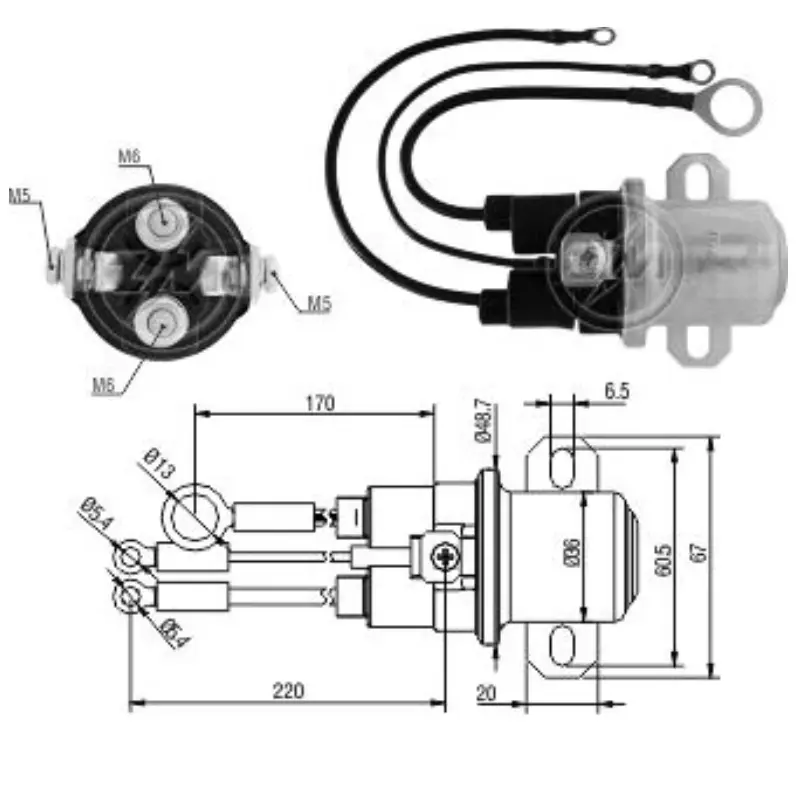   SOLENOIDE PARA ARRANQUE DELCO 39MT AUXILIAR ZM 5-408 NO.  