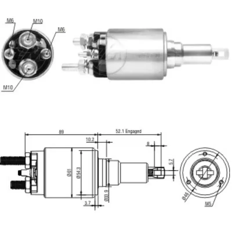 SOLENOIDE PARA ARRANQUE ZM 3-639 24V NO. 