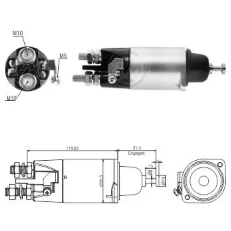 SOLENOIDE PARA ARRANQUE ZM 5-898 24V NO. 