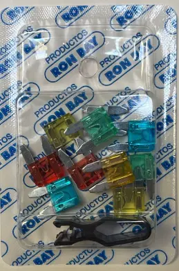 BLISTER FUSIBLES MINI FICHA VARIOS X 10 PCS RONBAY   