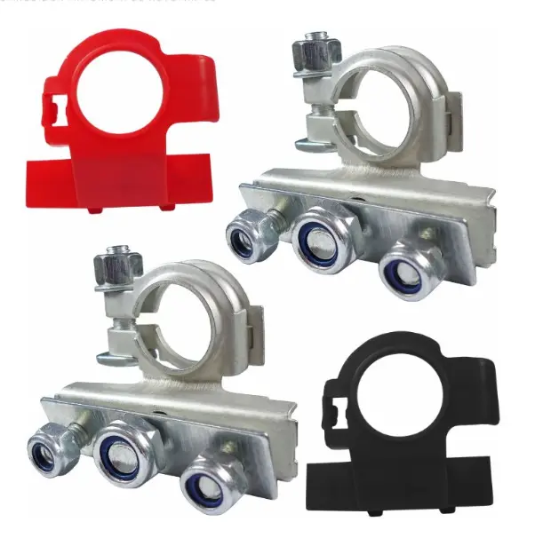 BORNE DE BATERIA DE 3 VIAS - KIT DE 2 PIEZAS - PARA CONEXION DIRECTA MEDIANTE CABLES O PARA TERMINALES DE OJAL DE TAMAÑO DNI7577 IMPO.  