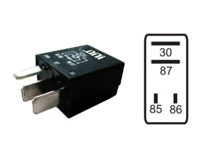 MICRO RELAY UNIVERSAL 12V 4 TERMINALES (RTM52) DNI0125 IMPO. 