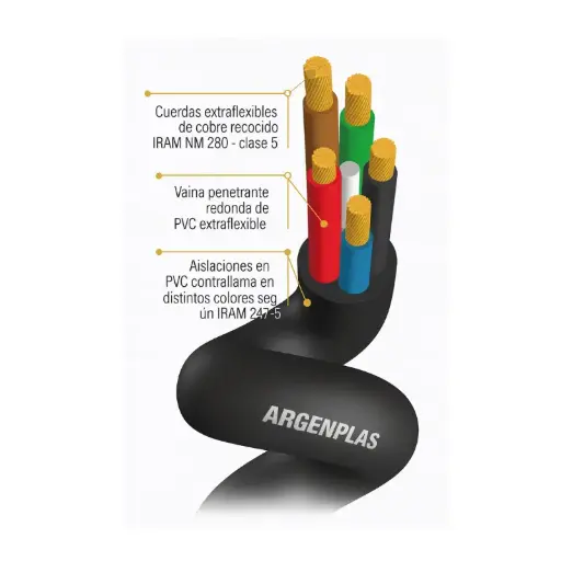 [ARG091] CABLE TIPO TALLER 5X1MM ARGENPLAS DI.