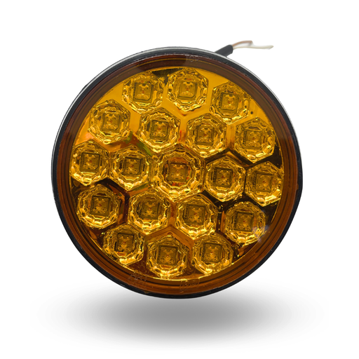 [930 - 19 LED - A - 24V ] FARO LED 930  AMBAR ARO DE GOMA 19 LEDS AP.