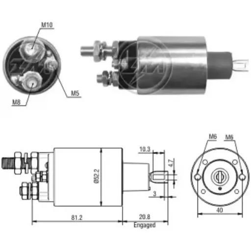 [ZM 3-485] SOLENOIDE ZM  INDIEL M100R 24V 3485 NO.