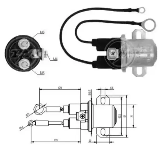 [ZM 1-409] SOLENOIDE ZM AUXILIAR P/ARRANQUE D REMY 38MT 24V  NO.