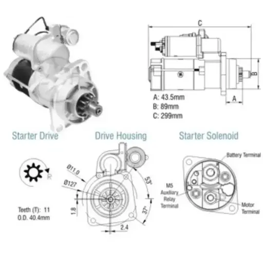 [ZM 80.291.02] MOTOR DE ARRANQUE ZM 80.291.02 11D 29MT 24V NO.   