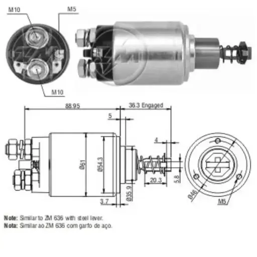 [ZM 536] SOLENOIDE PARA ARRANQUE ZM 536 NO.   