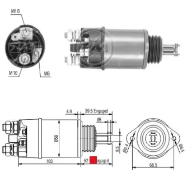 [ZM 802]  AUTOMATICO SOLENOIDE PARA ARRANQUE ZM 802 24V  NO. 