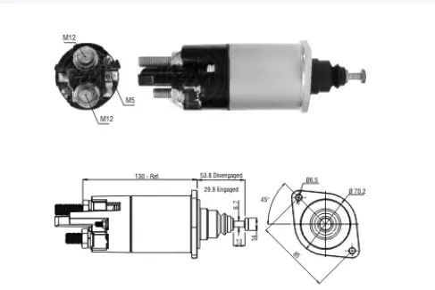 [ZM 840]  AUTOMATICO SOLENOIDE PARA ARRANQUE ZM 840 24V  NO.  